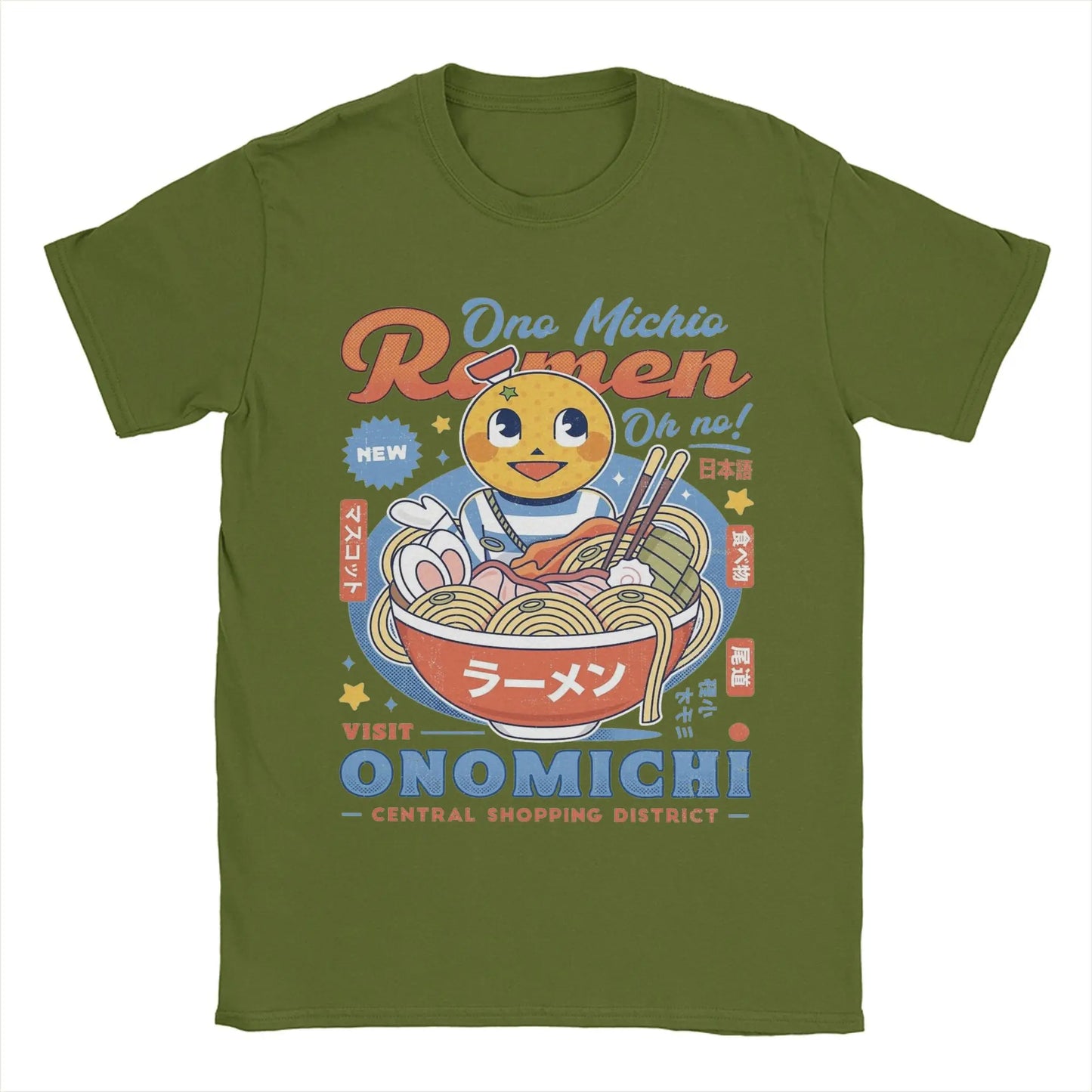 Ono Michio Ramen Yakuza T Shirt Men Pure Cotton Fun T-Shirts Crewneck  Tees Short Sleeve Clothes Gift