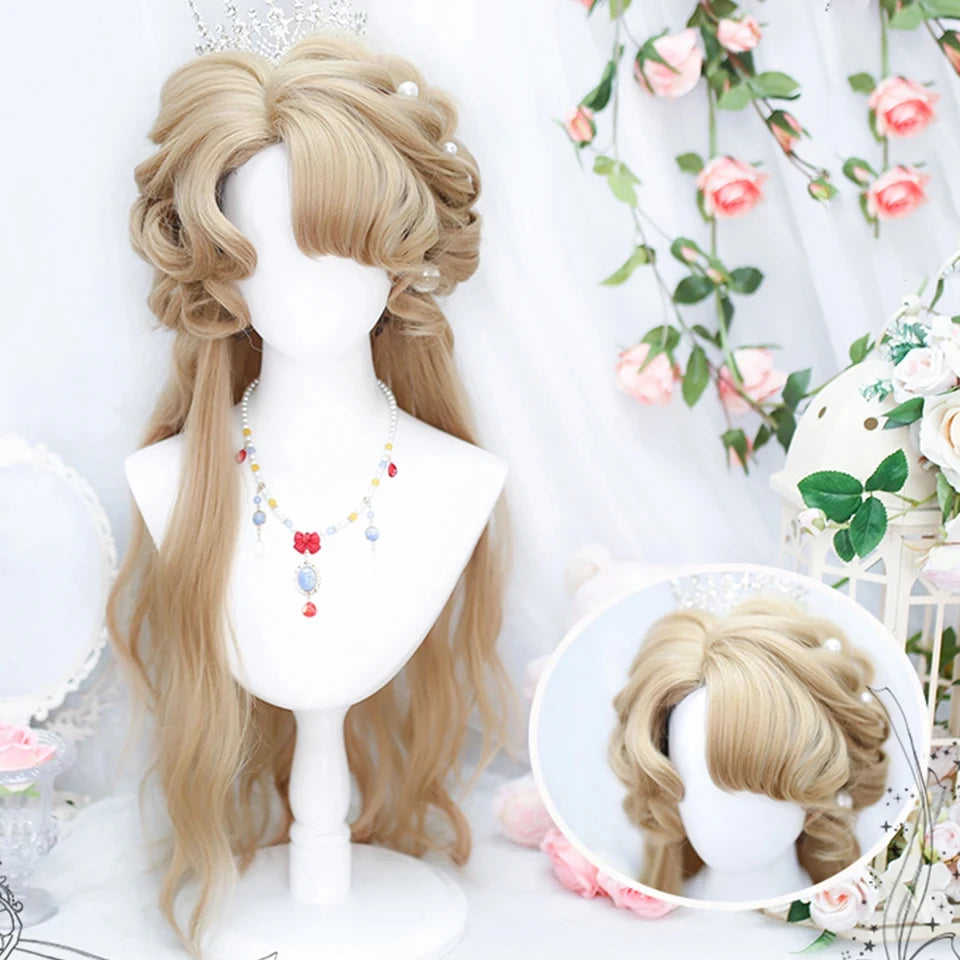 Synthetic Black Red Wig Ladies Middle Part Natural Large Waves Long Curly Hair Daily Cosplay High Temperature Silk Headgear