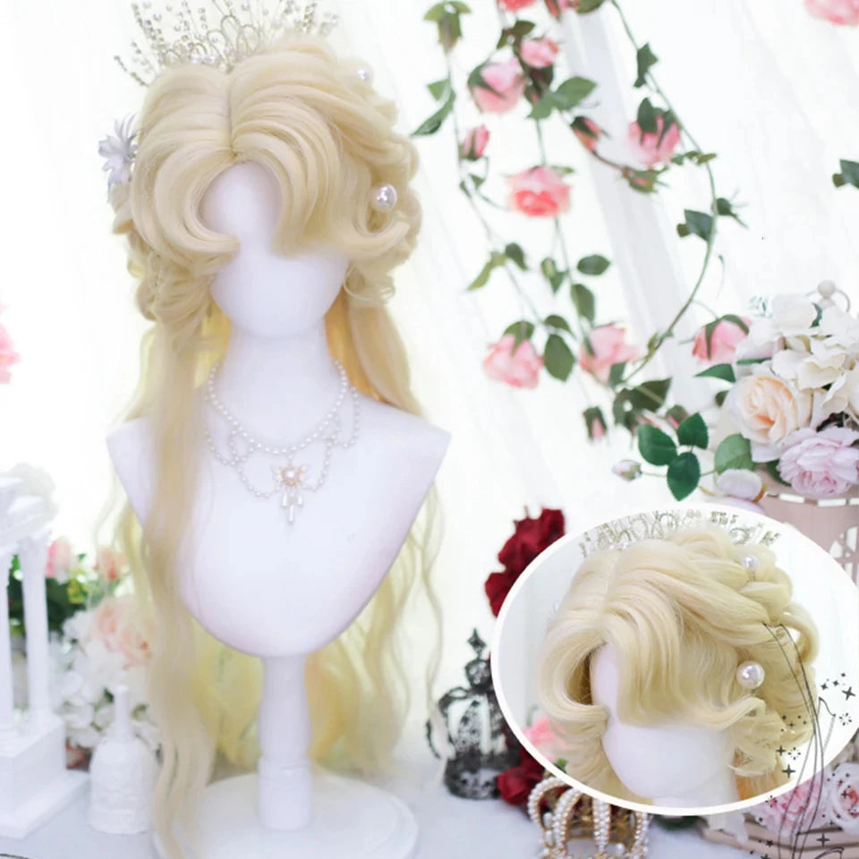 Synthetic Black Red Wig Ladies Middle Part Natural Large Waves Long Curly Hair Daily Cosplay High Temperature Silk Headgear