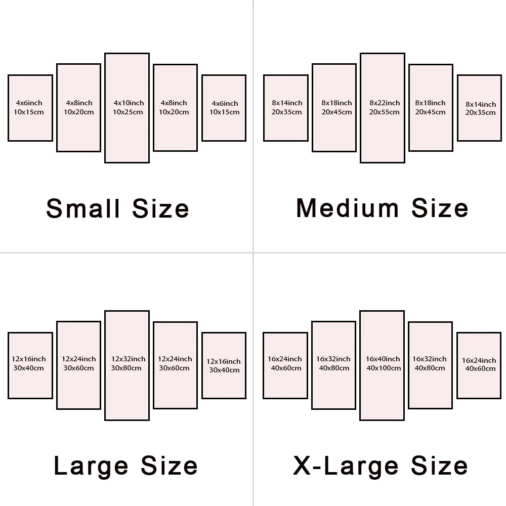 Drop Shipping 5 Pieces Canvas Wall Art Home Decor Painting Custom Family Photo Anime Movie Poster Room Decor Frames for Pictures