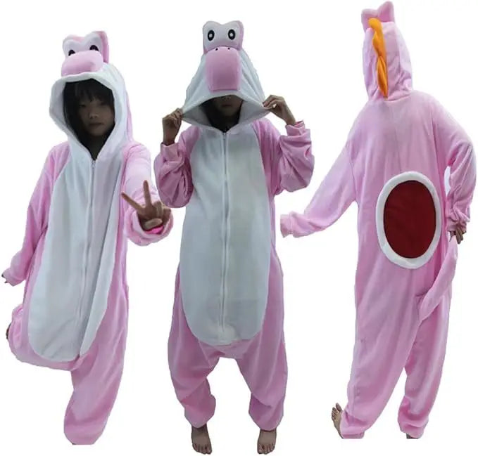 New Mario Bros Yoshi One Piece Pajamas Anime Men Halloween Cosplay Jumpsuit Costume Cartoon Carnival Party Role Play Props